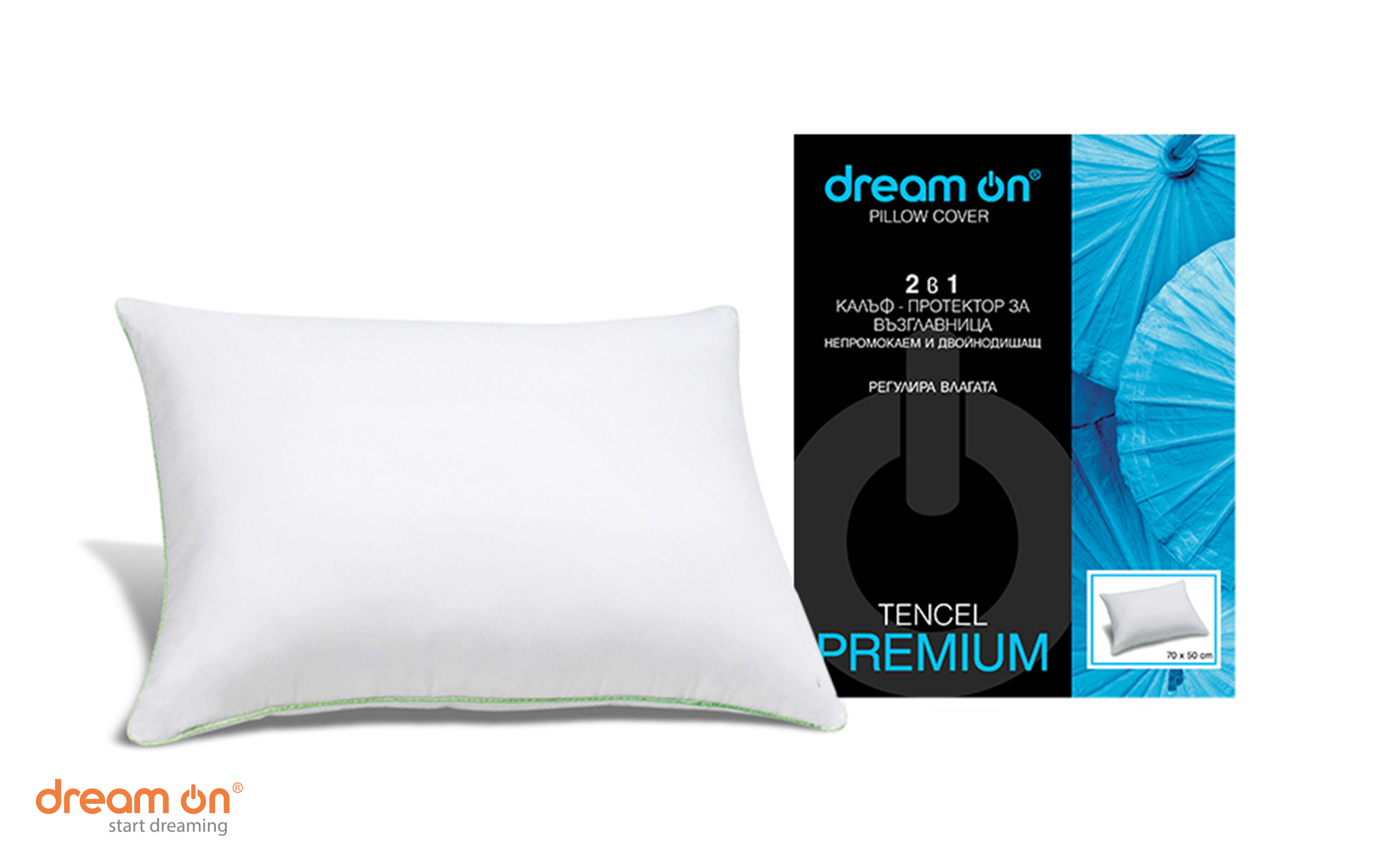 Защитный чехол для подушки 50/70 Premium Tengel, белый  2